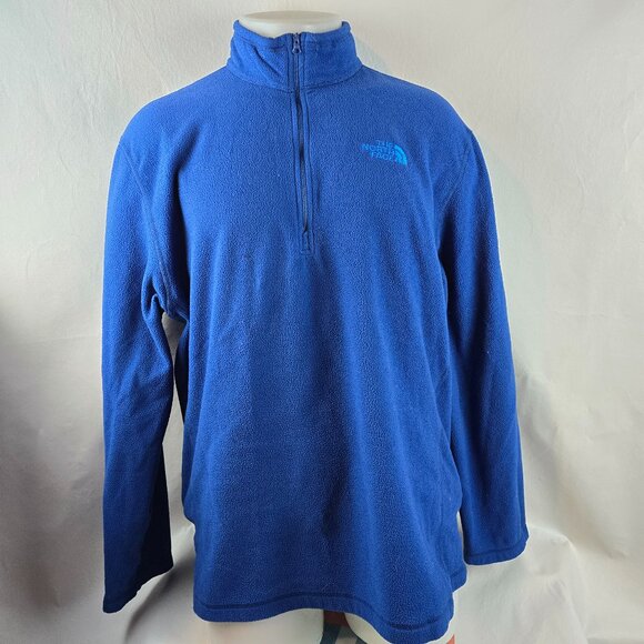 The North Face Fleece Mens XL Blue  TKA 100 Glacier 1/4 Zip Quarter Sweater A12- - Picture 1 of 10
